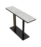 Interior Ave - Pandora Stone Marble Console - Marble & Black - Front View