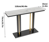 Interior Ave - Pandora Stone Marble Console - Marble & Black - Side View