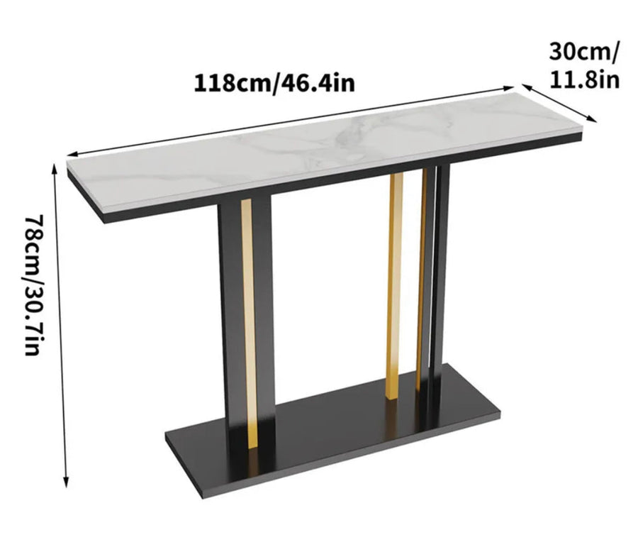 Interior Ave - Pandora Stone Marble Console - Marble & Black