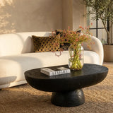 Interior Ave - Korra Sculptural Black Stone Coffee Table - Top-Down View