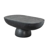 Interior Ave - Korra Sculptural Black Stone Coffee Table - 45-Degree Angle