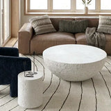 Interior Ave - Lunar Stone Coffee Table - Fossil - Top-Down View