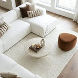 Interior Ave - Nobu Round Sculptural Stone Coffee Table - Natural Stone 100cm - Top-Down View