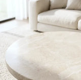 Interior Ave - Nobu Round Sculptural Stone Coffee Table - Natural Stone 70cm - Front View
