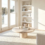 Interior Ave - Nobu Round Sculptural Stone Coffee Table - Natural Stone 70cm - Side View