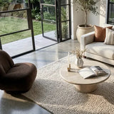 Interior Ave - Nobu Round Sculptural Stone Coffee Table - Natural Stone 70cm - Rear View
