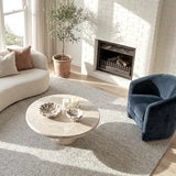 Interior Ave - Nobu Round Sculptural Stone Coffee Table - Natural Stone 70cm - Close-Up Angle