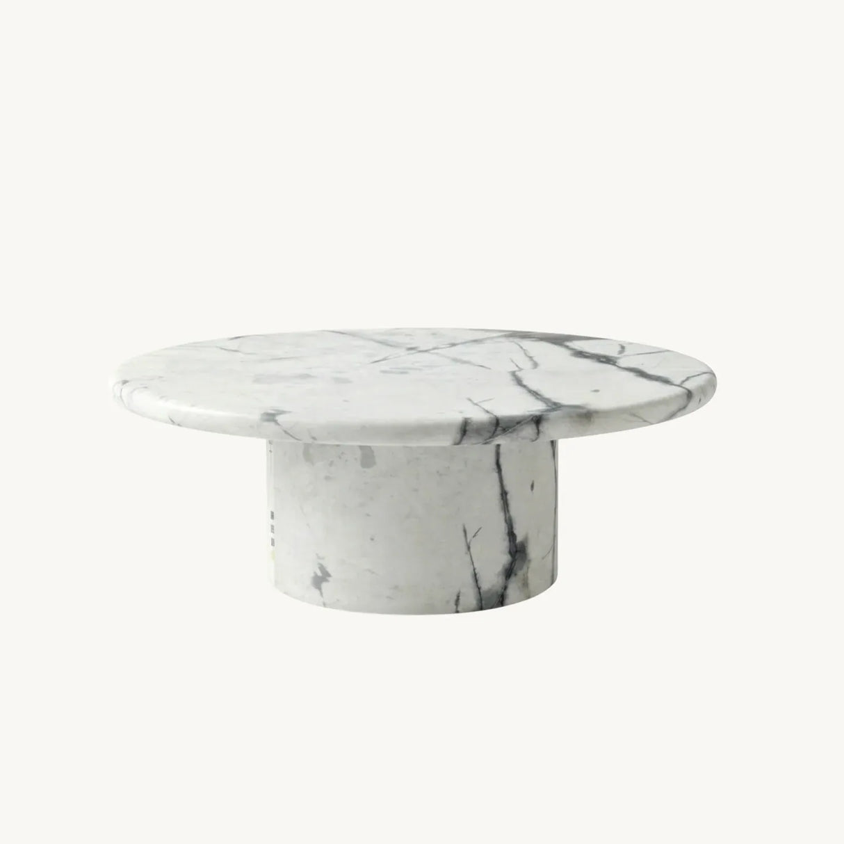 Interior Ave - Nobu Round Sculptural Stone Coffee Table - Panda Marble Finish