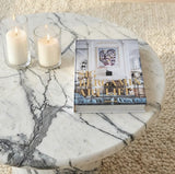 Interior Ave - Nobu Round Sculptural Stone Coffee Table - Panda Marble Finish - Top-Down View
