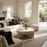 Interior Ave - Zelda Sculptural Stone Coffee Table - Sand Textured Finish - Side View