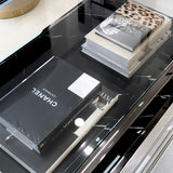 Interior Ave - Vogue Coffee Table - Black Marble Stone & Glass - Side View
