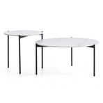 Interior Ave - Bianco Nested Coffee Table Set - White Marble Stone