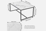 Interior Ave - Monaco Rectangle Coffee Table - White Marble Stone - Top-Down View