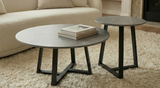 Interior Ave - Broadway Two Tier Coffee Table Set - Stone Grey - Front View