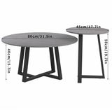 Interior Ave - Broadway Two Tier Coffee Table Set - Stone Grey - Side View