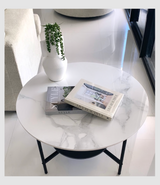 Interior Ave - Duke Round Two Tier Stone Coffee Table - Side View