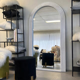 Interior Ave - Sierra Arched Mirror ??Beach White | Sculptural Full-Length Mirror