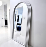 Interior Ave - Sierra Arched Mirror – Beach White | Sculptural Full-Length Mirror - Top-Down View