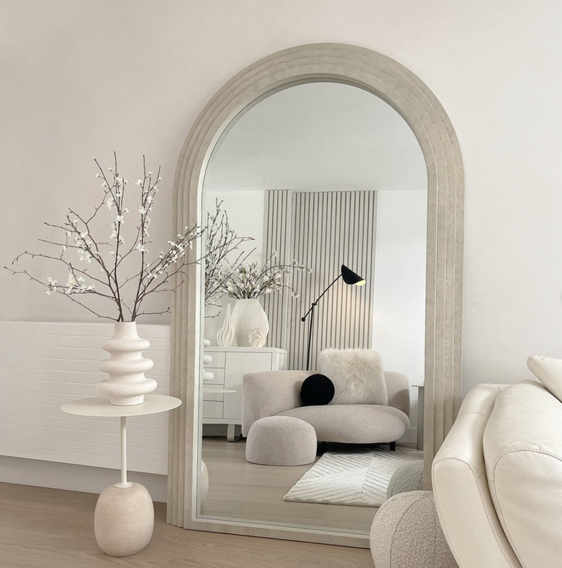 Interior Ave - Sierra Arched Step Mirror ??Signature Sculptural Concrete Statement Piece