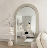 Interior Ave - Sierra Arched Step Mirror – Signature Sculptural Concrete Statement Piece - Front View