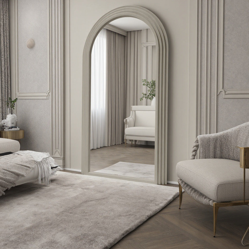 Interior Ave - Sierra Arched Step Mirror ??Signature Sculptural Concrete Statement Piece
