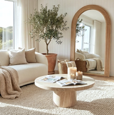 Interior Ave - Sierra Arched Step Mirror ??Signature Sculptural Natural Wood Statement Piece