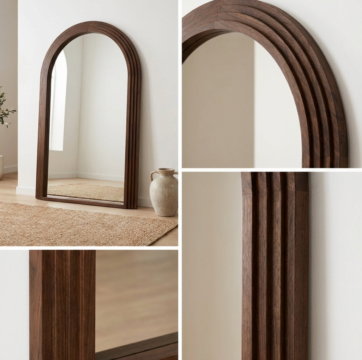 Interior Ave - Sierra Arched Step Mirror ??Signature Sculptural Walnut Statement Piece
