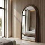 Interior Ave - Sierra Arched Step Mirror ??Signature Sculptural Walnut Statement Piece