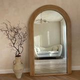 Interior Ave - Sierra Arched Step Mirror ??Signature Sculptural Oak Wood Statement Piece