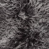 Interior Ave - Mongolian Fur Throw - 90CM - Charcoal Snow - Front View