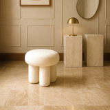 Interior Ave - Bentley Boucle Ottoman ??White