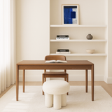 Interior Ave - Bentley Boucle Ottoman – White - Front View