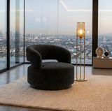 Interior Ave - Coco Milan Swivel Accent Chair - Black - Front View
