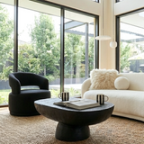 Interior Ave - Coco Milan Swivel Accent Chair - Black - Side View