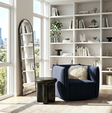 Interior Ave - Havana Velvet Accent Chair - Indigo - Front View