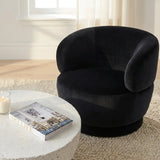 Interior Ave - Luna Swivel Armchair - Black - Front View