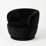 Interior Ave - Luna Swivel Armchair - Black - Side View