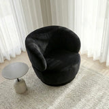 Interior Ave - Luna Swivel Armchair - Black - 45-Degree Angle