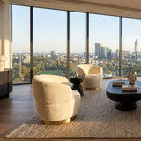 Interior Ave - Luna Swivel Armchair - Vanilla Oat - Side View
