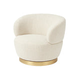 Interior Ave - Luna Swivel Armchair - Vanilla Oat - Top-Down View