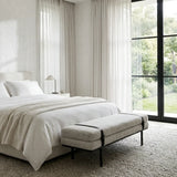 Interior Ave - Porter Bench - Light Grey - Side View