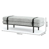 Interior Ave - Porter Bench - Light Grey - Top-Down View