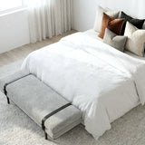 Interior Ave - Porter Bench - Light Grey - 45-Degree Angle