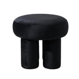 Interior Ave - Bentley Velvet Ottoman - Black - Side View