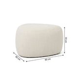 Interior Ave - Cove Pebble Ottoman - Vanilla - Side View