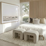 Interior Ave - Hendrix Arched Textured Ottoman - Frosted Stone - Front View