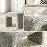 Interior Ave - Hendrix Arched Textured Ottoman - Frosted Stone - Top-Down View
