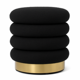 Interior Ave - Roma Round Velvet Ottoman / Footstool – Black