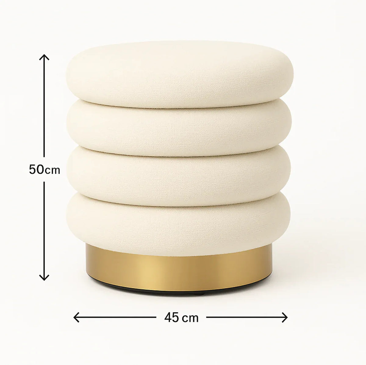 Interior Ave - Roma Round Milan Ottoman / Footstool – Off White