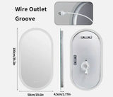 Interior Ave - 50 x 100cm Oval Frameless LED Bathroom Mirror - Front View